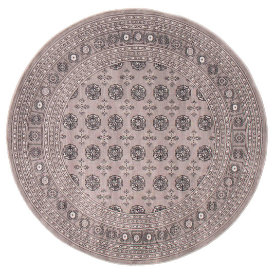 NKS Line - Tekke Grey Rug, Round 6'7" x 6'7"