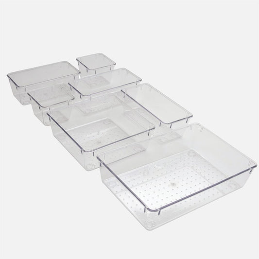 NKS Line - 7-Piece Multifunctional Storage Set Clear by Neat & Tidy