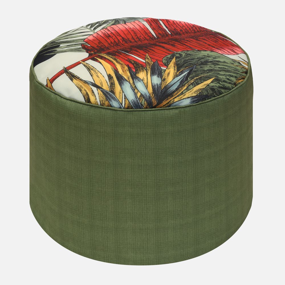 NKS Line - Butterfly Printed Outdoor Pouf - Foliage