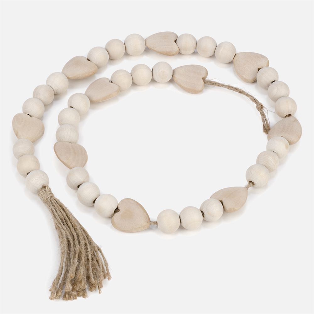 NKS Line - Natural Bead Garland with Tassel by Attitude Imports