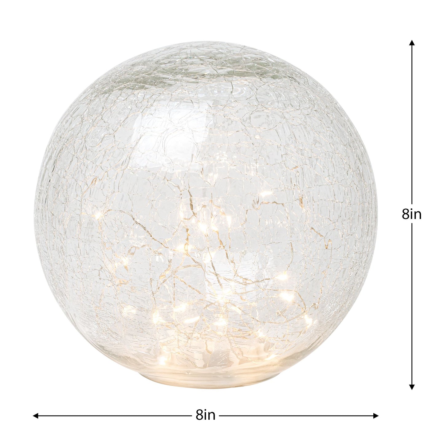 NKS Line - Crackled Glass Sphere with LED Light