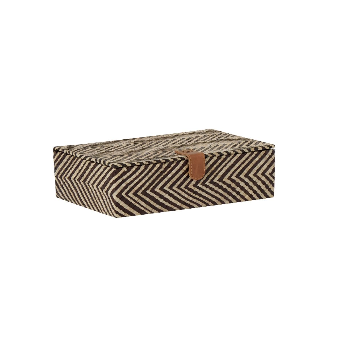 NKS Line - Pandan Chevron Leather Closure Storage Box by Torre & Tagus - Small